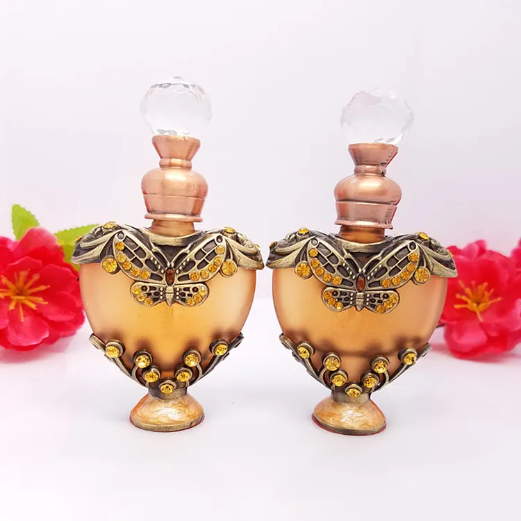 Пустой флакон 10 мл в форме сердца винтажные бронзовые стеклянные бутылки