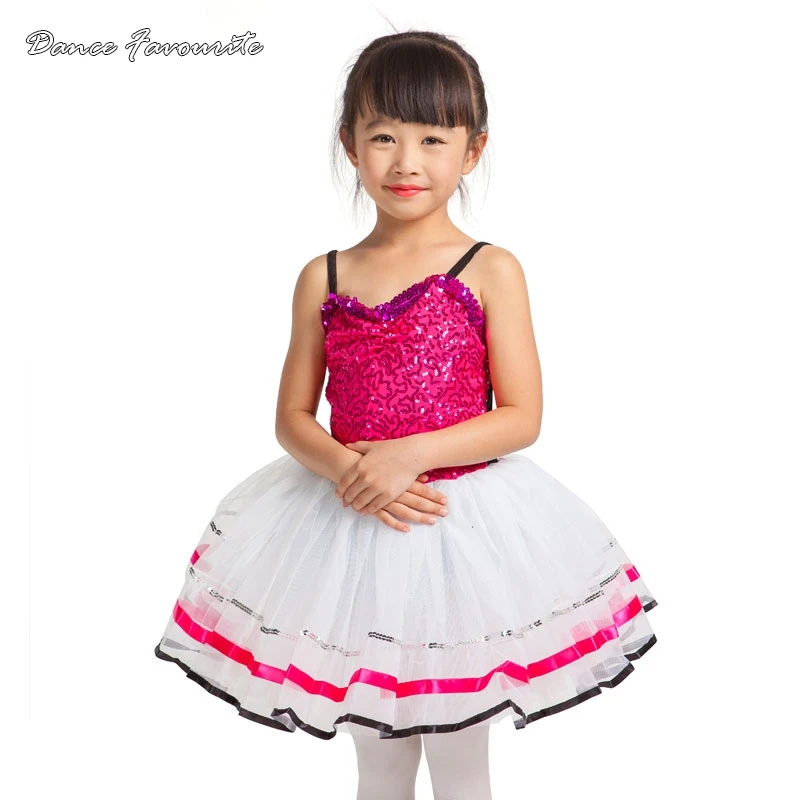 Dance Favourite Fuchsia sequin spandex top bodice dance costume tutu ballet girl stager performance 150801 | Тематическая одежда и