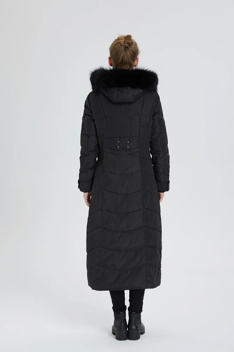 Womens Duck Down Coat Feather Jackets Winter Long Parkas Real Fur Hooded Thick Warm Snow Tops Plus Size Overcoat 2018 Black | Женская