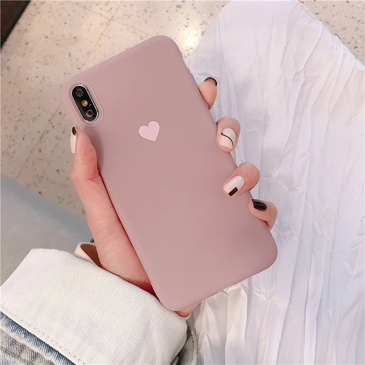 Яркие цвета, простые Чехлы для телефона с сердечками для iphone XR XS Max X из мягкого ТПУ чехол для iphone 7 6 8 Plus