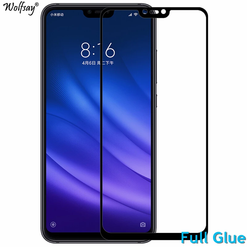 1 шт. полное клеевое Защитное стекло для Xiaomi Mi 8 Lite закаленное покрытие 9H 2.5D
