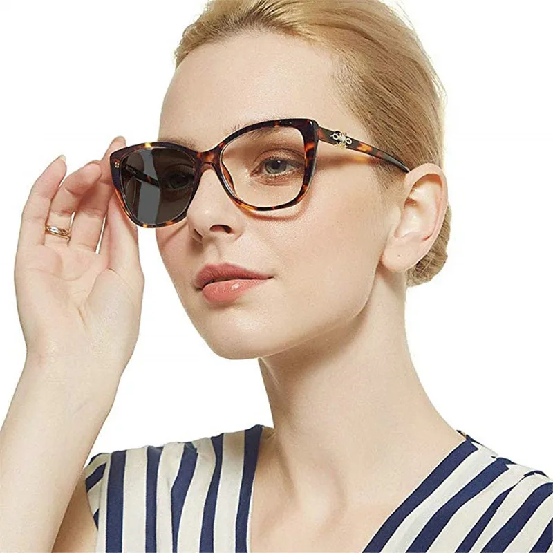 Женские квадратные очки для чтения со стразами солнцезащитные фотохромные UV400 FML