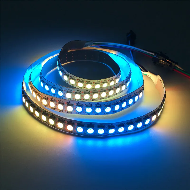DC5V полноцветная WS2812B Светодиодная лента черный/белый PCB SMD5050 RGB WS2812 IC
