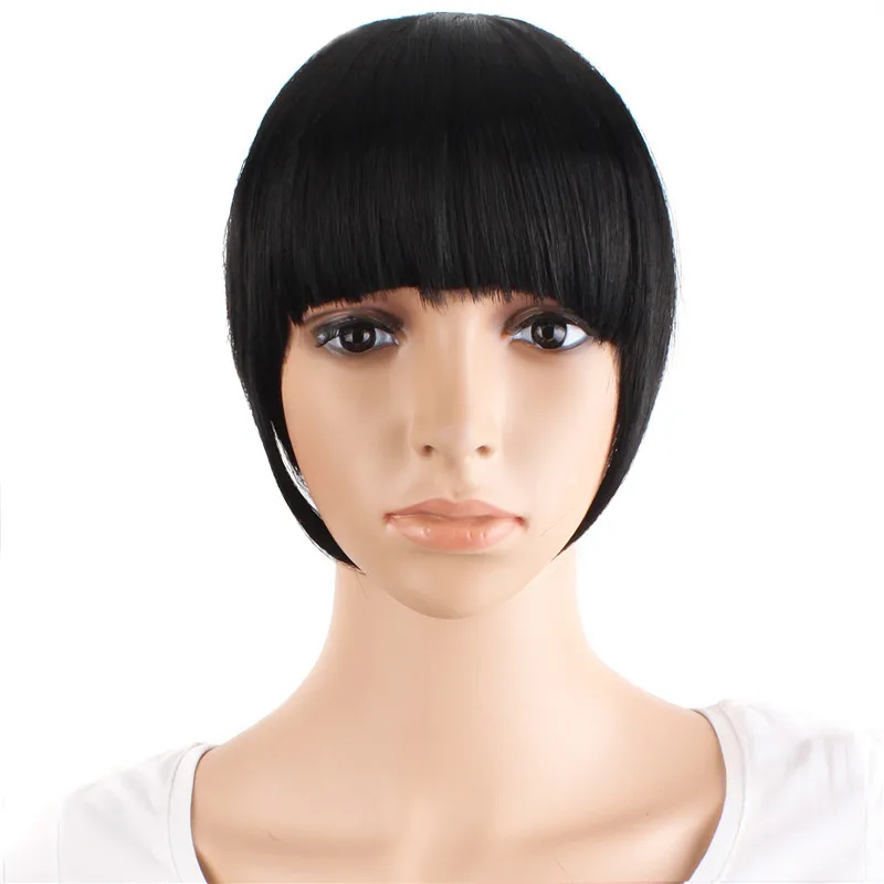 MapofBeauty 7&quot8&quot9&quot Short Front Straight Neat Bangs Clip in Hair Extensions For Women Synthetic Natural Extension Bang - купить по