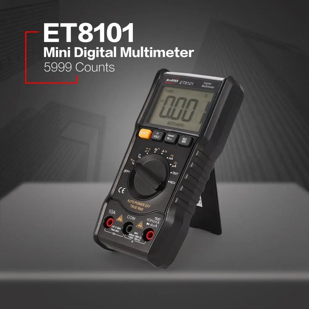 ET8101/ET8102 Цифровой мультиметр 5999 отсчетов True RMS AC/DC Вольт Ампер Ом Емкость Частота NCV диод тестер непрерывности - Цвет: ET8101
