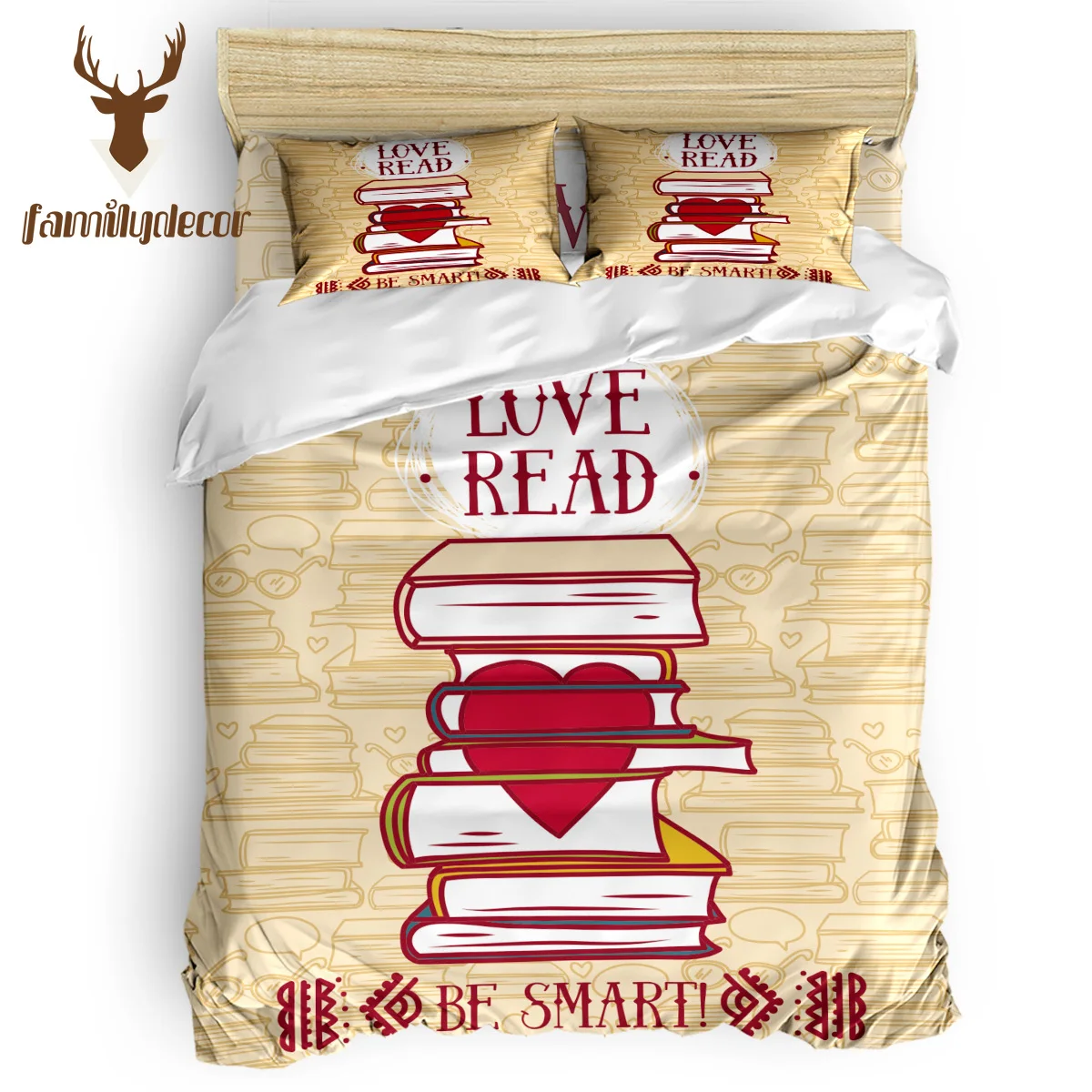 Семейный Декор Love Read Be Smart стеганый набор пододеяльников Пасхальное Воскресенье