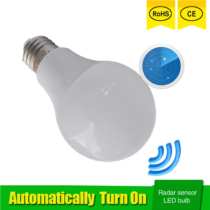 

Radar Motion Sensor Led Lamp Bulb E27 5W 7W 9W 110V 220V 85-265V automatic Smart Detection Led Infrared Body Motion Sensor Light