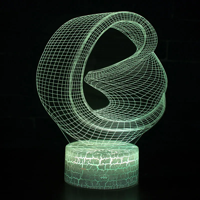Abstract annulus Абстрактная тема annulus 3D светодиодный лампа светодиодный ночник 7 цветов Изменение сенсорного настроения лампа Рождественский подарок Dropshippping - Испускаемый цвет: Abstract annulus