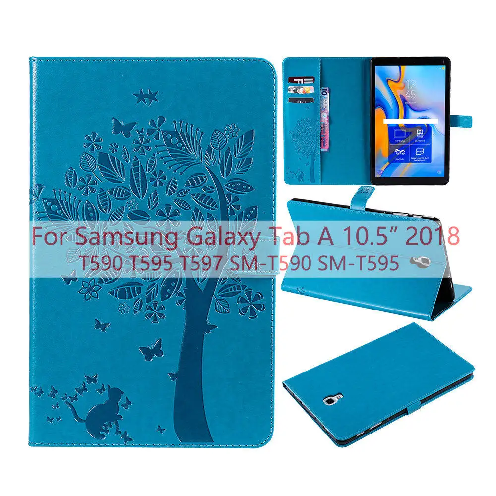 Blue Роскошный чехол для samsung Galaxy Tab A A6 10,1 T585 T580 T580N чехол для Galaxy Tab A A2 10,5 дюймов T590 T595 T597 Funda - Цвет: Blue