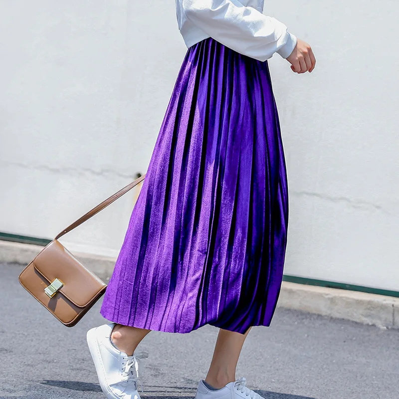 Сезон: весна лето шикарный Стиль плиссированная юбка женская Повседневная