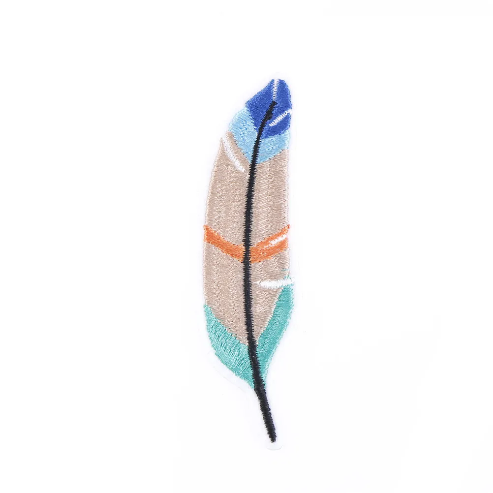1pc 6.2*8.3cm Fashion Feather Iron On Patch Fabric Applique for Clothes Badge DIY Apparel Embroidered Clothing | Дом и сад