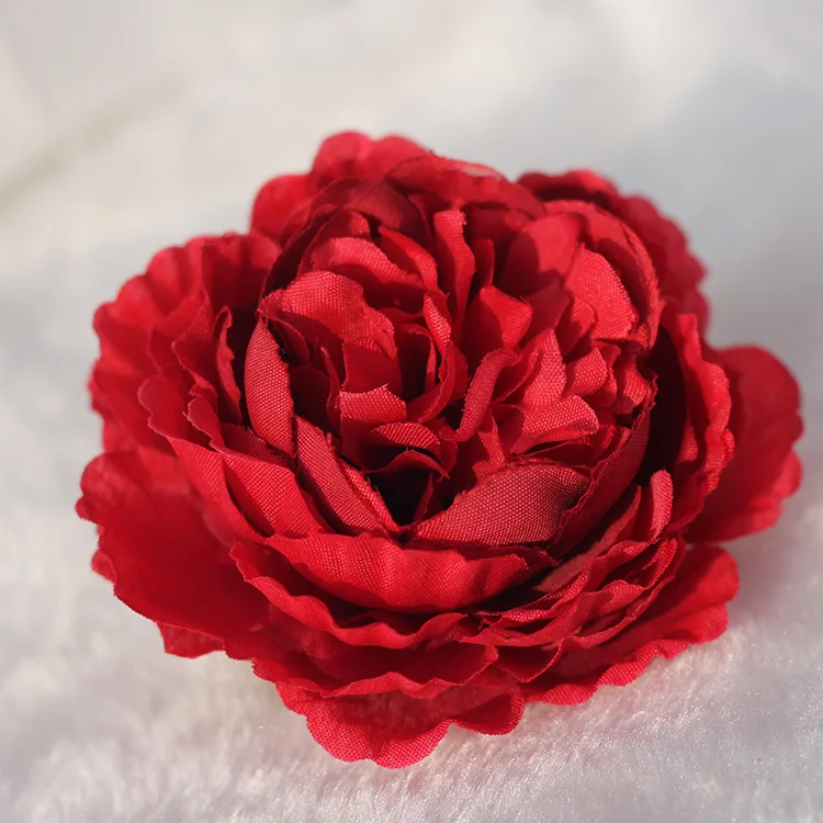 red peony head Meldel шелковая Цветочная головка ветка Европейская искусственная поддельная Западная роза цветы Пион Свадебный букет для дома свадебное украшение - Цвет: red peony head