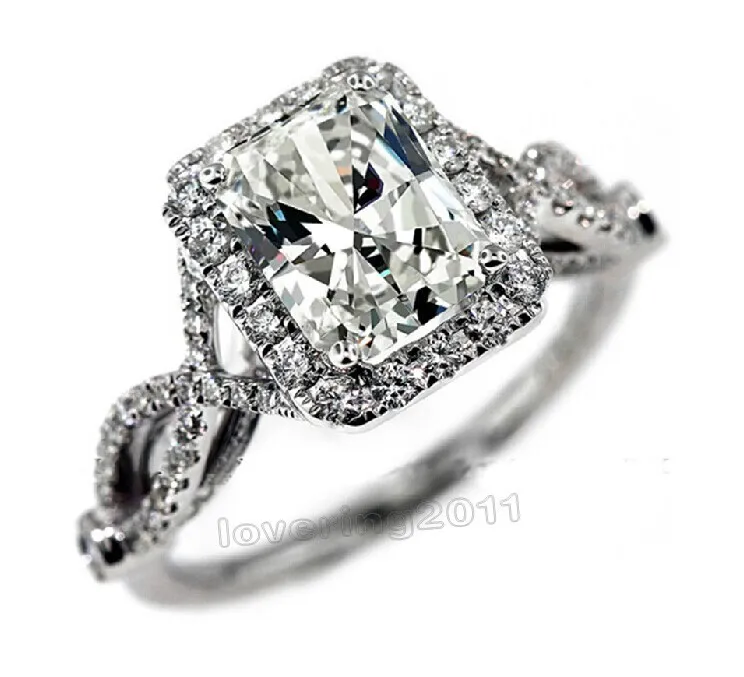 

Victoria Wieck Antique Jewelry simulated stones 925 Sterling Silver Engagement Wedding Ring Sz 5-11 Free shipping Gift