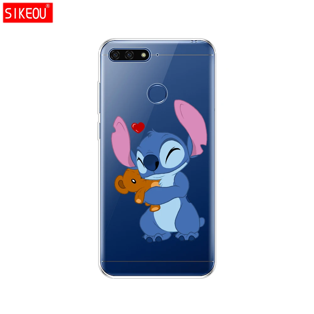 Силиконовый чехол для телефона Huawei Honor 7A PRO 7C Y5 Y6 Y7 Y9 2017 2018 Prime с милым рисунком Лило