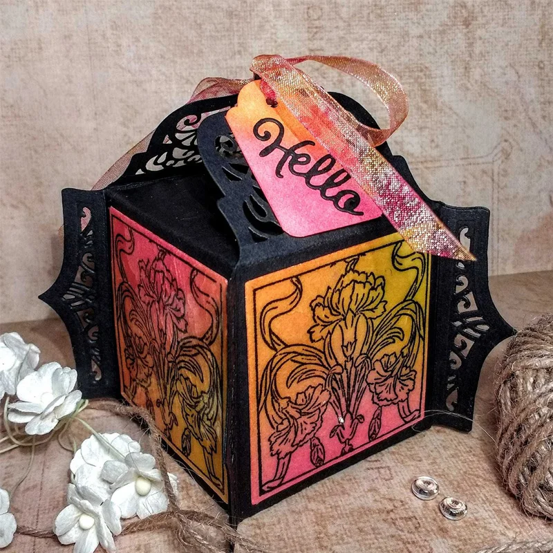 Металлический трафарет в форме коробки для вырезания альбом скрапбукинга