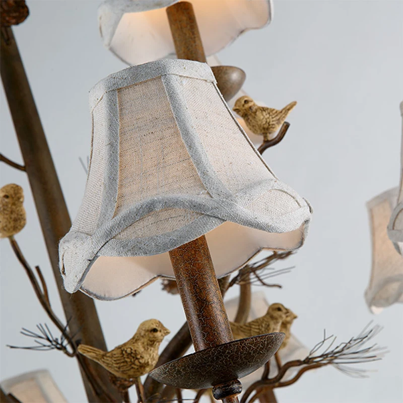 Люстры с абажурами Лампа из кованого железа люстры искусственные цветы и