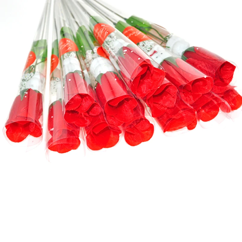 24 шт. искусственный букет с красными розами и маленьким медведем | Дом сад