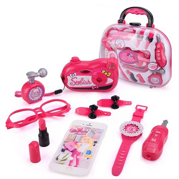 Set C Игрушки для девочек, набор для макияжа, ролевые игры, игрушки для моделирования, косметичка для красоты, Парикмахерская игрушка, набор инструментов для макияжа, детские игрушки принцессы - Цвет: Set C