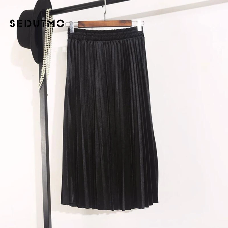 Юбка-пачка Женская Вельветовая плиссированная средней длины | одежда