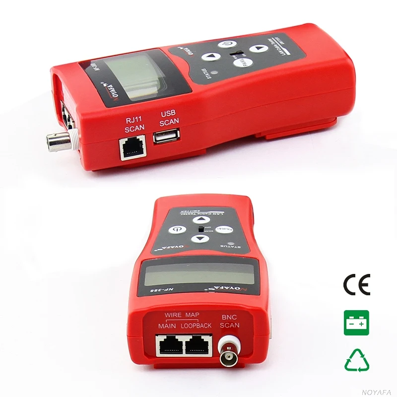 NOYAFA Стандартный тестер сетевого кабеля Ethernet RJ45 коаксиальный BNC USB прибор для