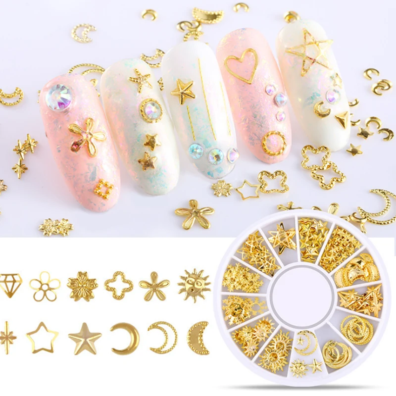 

1Box DIY Nail Art Decoration Glitter Nail Art Decoration Nail art Adhesive 3d Nail Charms Jewelry Glitter Alloy