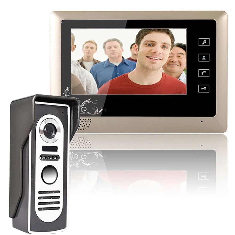 

7-дюймовый видеодомофон, дверной звонок, система внутренней связи, 1 камера, 1 монитор, ночное видение