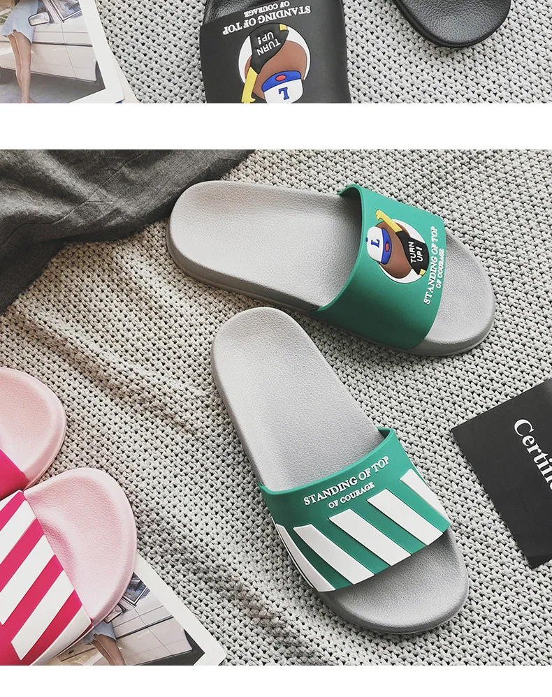 Cute cartoon vegetable animal women Slippers female slides summer bathroom Non-slip flats slippers women bath slippers beach