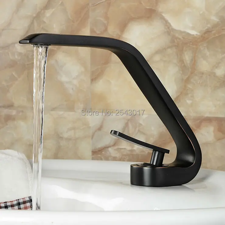 Черные краны для ванной комнаты художественные устанавливаемый на раковину