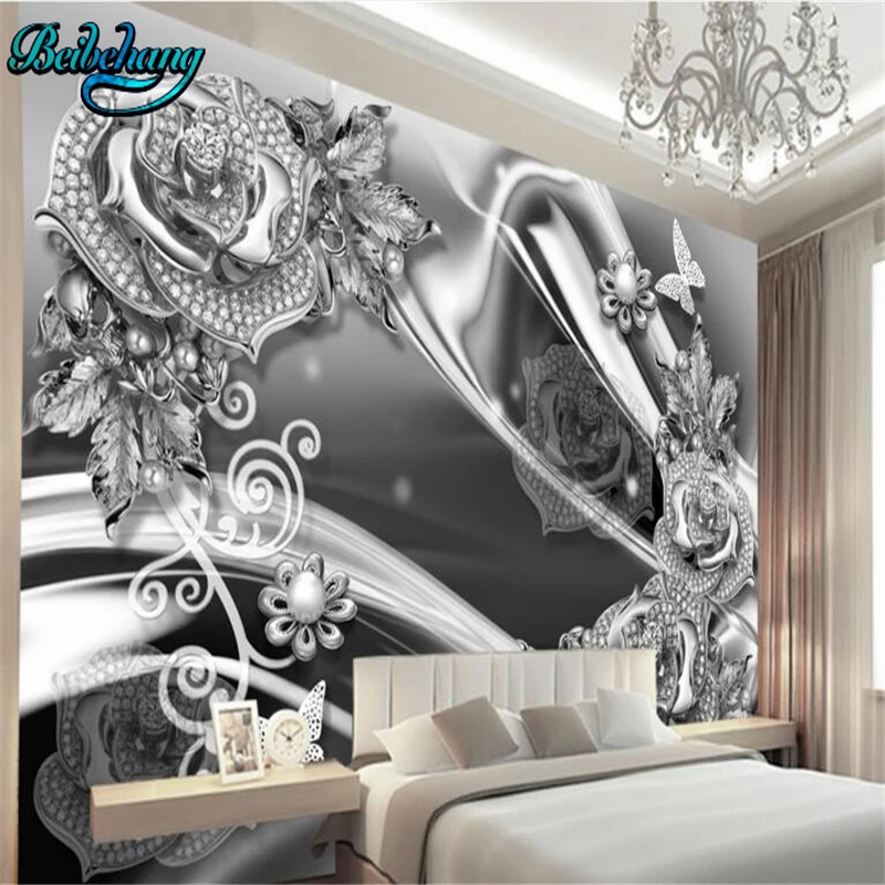 Высококачественные атмосферные металлические украшения Цветы 3D рельефная