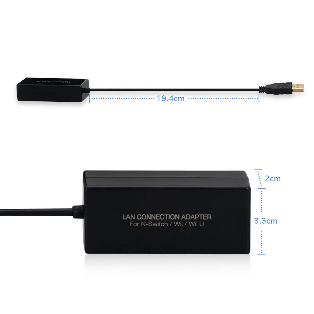 Новая 100 Мбит/с USB2.0 протянутая проволока Lan Соединительный адаптер для nintendo Switch/wii U