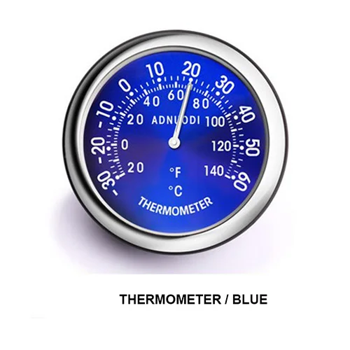 ThermometerBlue Автомобильный декоративный электронный счетчик, мини-часы из нержавеющей стали, термометр для автомобиля, украшение интерьера автомобиля, автомобильные аксессуары - Название цвета: ThermometerBlue