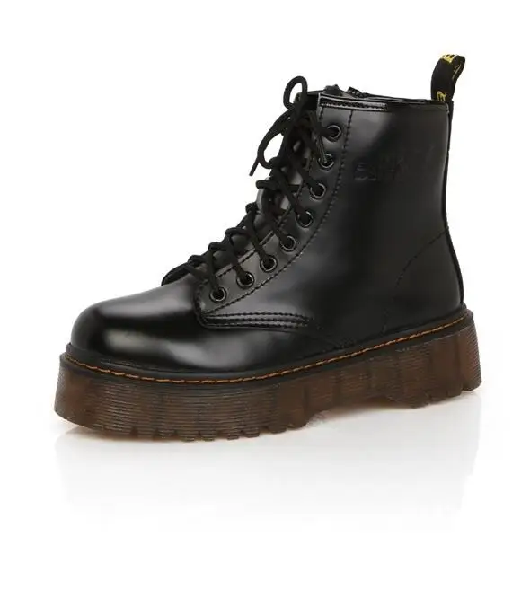 Модные женские ботинки сезон весна-осень мотоциклетные ботильоны на платформе