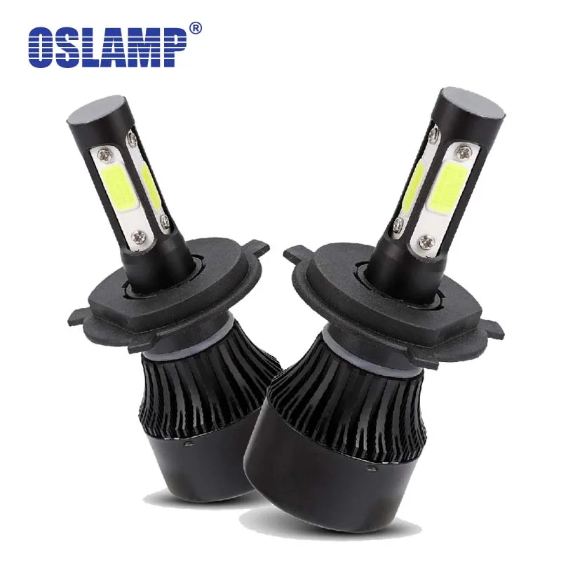 Oslamp H4 Hi короче спереди и длиннее сзади) 100 W 10000lm светодиодный фар автомобиля лампы 4 стороны люмен 6500 K COB светодиодные Авто Свет 12 v 24 v для Ford/Nissan Kia