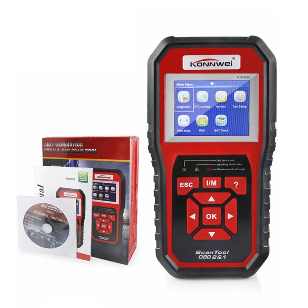 KONNWEI KW850 OBD2 Автомобильная Марка EOBD двигатель по умолчанию диагностический прибор