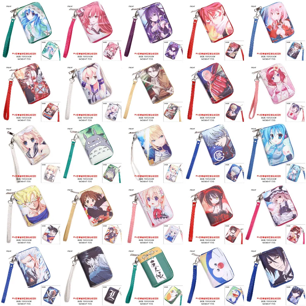 Аниме LoveLive/Сказочный хвост/атака на Титанов/Doraemon/Date A Live/Hatsune Miku/Totoro/Guity Crown и т. д. PU короткий кошелек на молнии