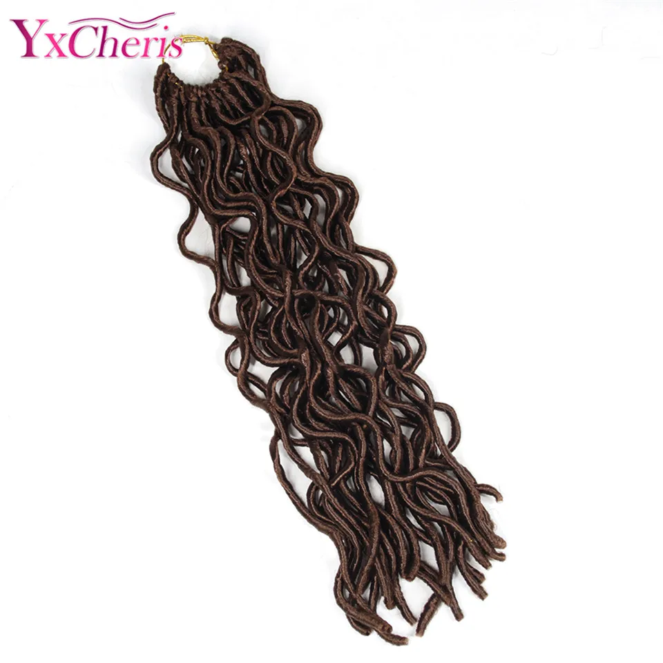 YxCherisHair 1" кудрявый вьющиеся Синтетические Искусственные локоны в стиле Crochet волос goddesss dreadlocs глубокий Волнистые искусственные локоны в стиле Crochet косы волосы для наращивания