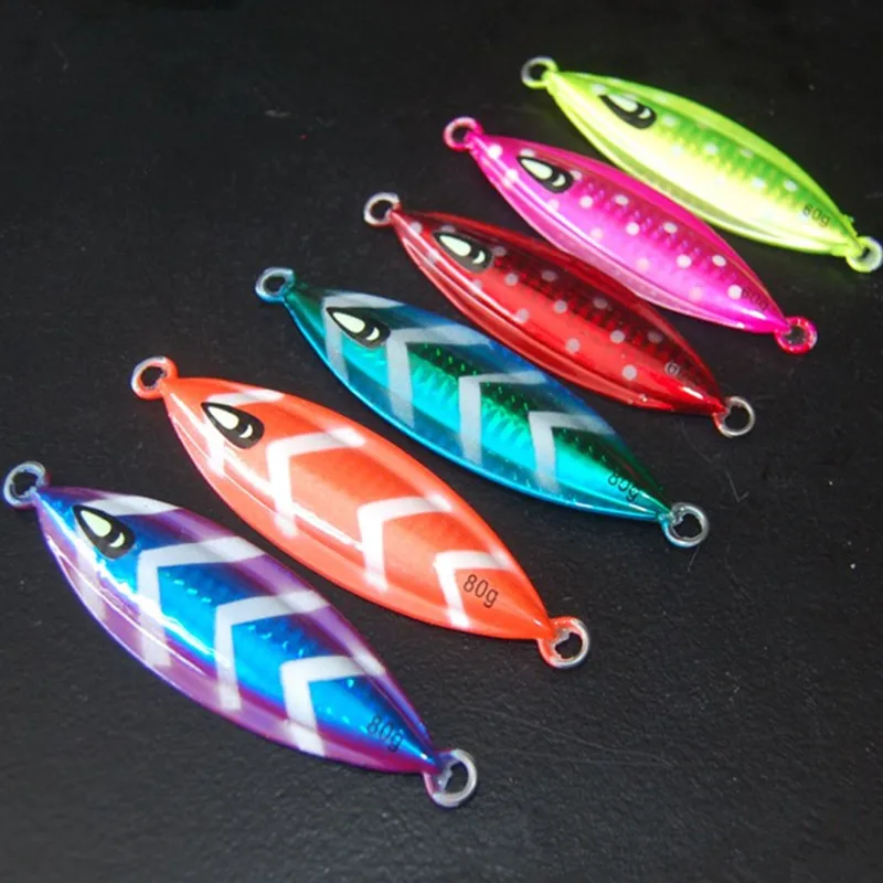 Рыболовные приманки для моря 6 шт./лот Slow Jigs 40 г 60 80 100 150 рыболовные яркая Лазерная