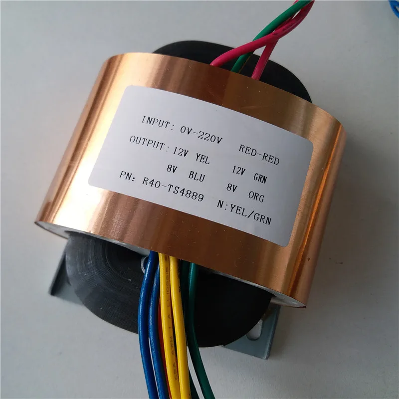 2*12 V 1.25A 2*8 V 1.25A R трансформатор с сердечником 50VA R40 пользовательские трансформатор 220 V медный щит выход для усилитель мощности питания