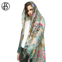 fs women cotton linen animal print head hijab scarf shawls scarves femme large pashmina floral tree bird bandana long 2019