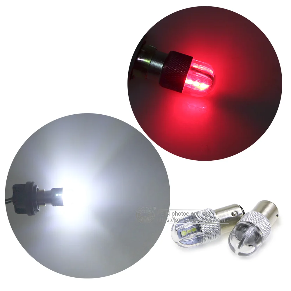 KEIN 2 шт. Strobe Flash P21/5 Вт светодиодный 1157 Bay15D авто лампы 3030 6smd белого и красного цветов