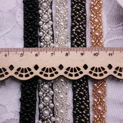 

1 yard multi-color polyester silk handmade beaded lace DIY clothing clothing leader skirt skirt underwear decorative accessories