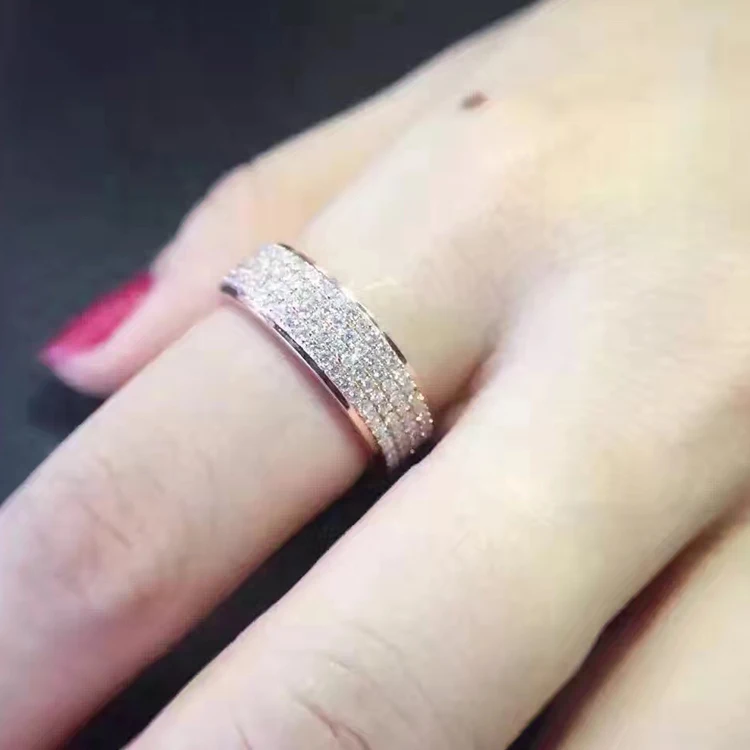 Лазерное 1.1CT круглое ограненное сертифицированное кольцо с натуральным