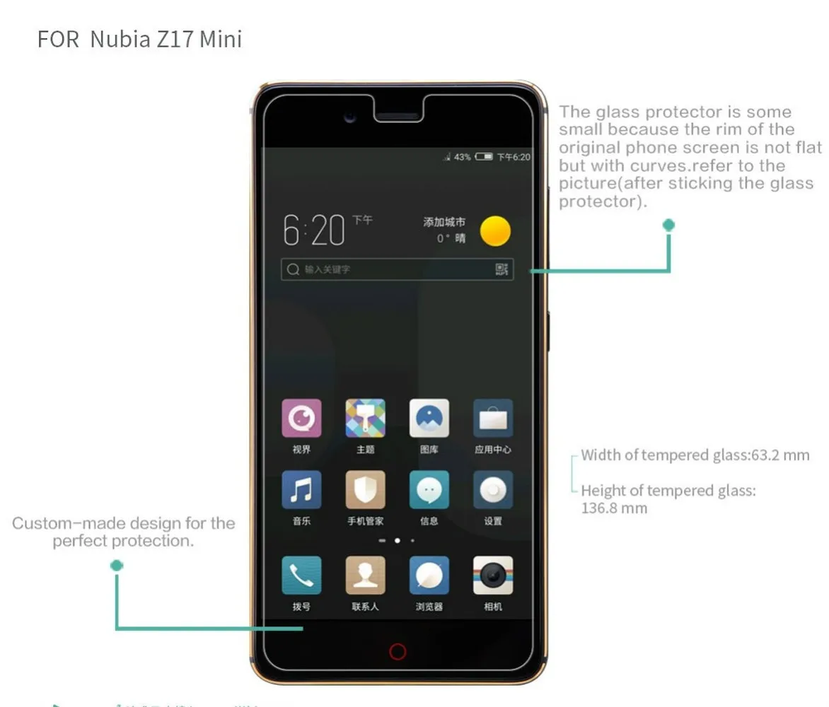 2.5D HD Закаленное стекло-экран протектор для zte Blade A610 A462 A512 A465 GF3 A506 V770 S6 Plus экранное защитное стекло на пленке