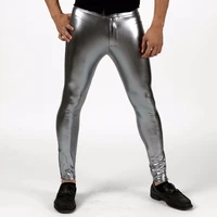 speerise men shiny mid waist leggings metallic spandex full length man meggings leggings tights for guys