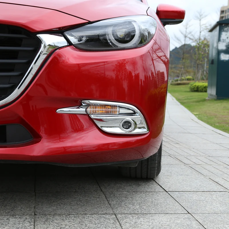 Для Mazda3 Mazda 3 axela 2014 2017 2 шт. хромированная ABS передняя противотуманная фара рамка