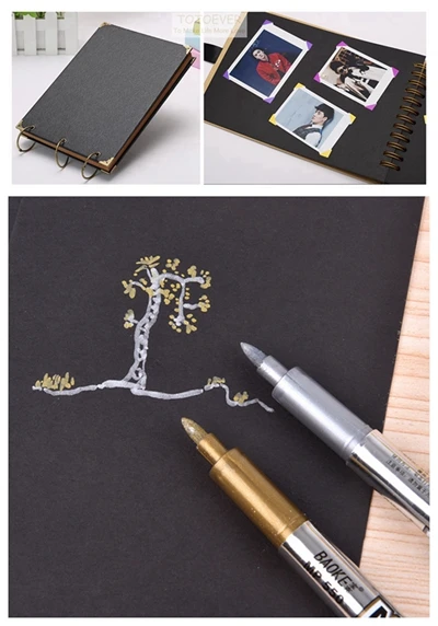 style 1 with 2 pens 30 листов 21 см X 15 см Свадебная Гостевая книга из крафт-бумаги записная книжка DIY Фотоальбом скрапбук обручальное свадебное украшение - Цвет: style 1 with 2 pens