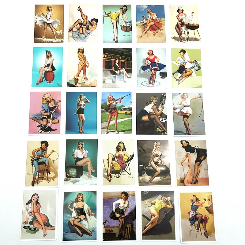 25 шт. водонепроницаемый Второй мировой войны Pin up девушки аниме стикер s для ноутбука багажная стенка холодильника мультфильм ПВХ сексуальная наклейка
