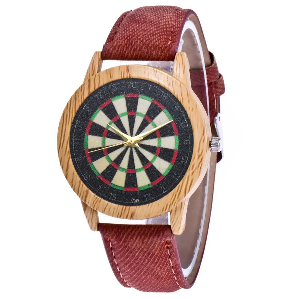 Женские кварцевые наручные часы Dart Board модные черные джинсовые на ремешке в стиле