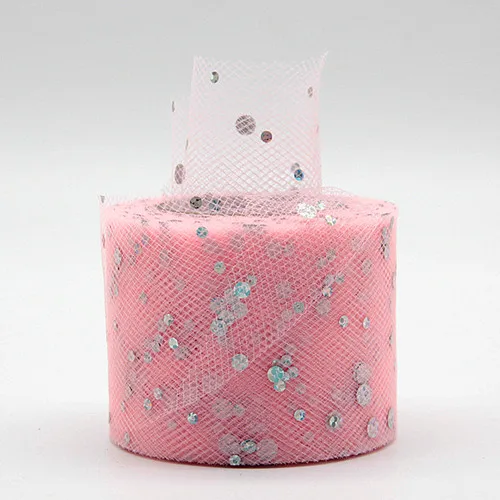 C10 Light pink Блестящие Блестки 5 см 25 ярдов тюль рулон катушки пачка Свадебная отделка органзы Тюль Ткань Baby Shower вечерние украшения для девочек - Цвет: C10 Light pink