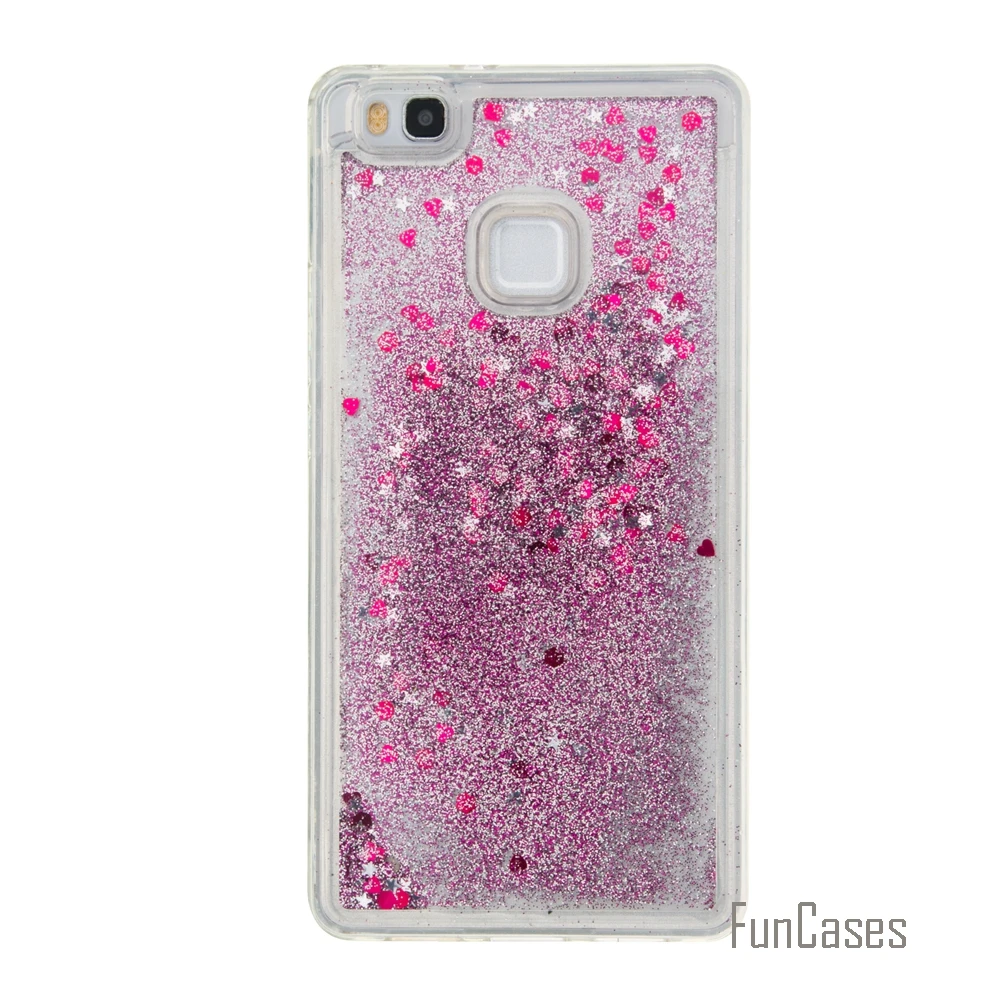 Coque Bling Love Heart Stars Мягкий ТПУ чехол для телефона huawei P9 Lite Funda Quicksand Ascend Lite) | Мобильные